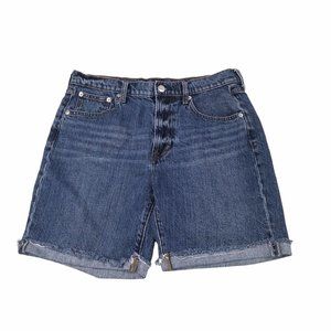 Gap Denim Shorts 7 Inch High Rise Dark Indigo Classic Jean Women Size 28